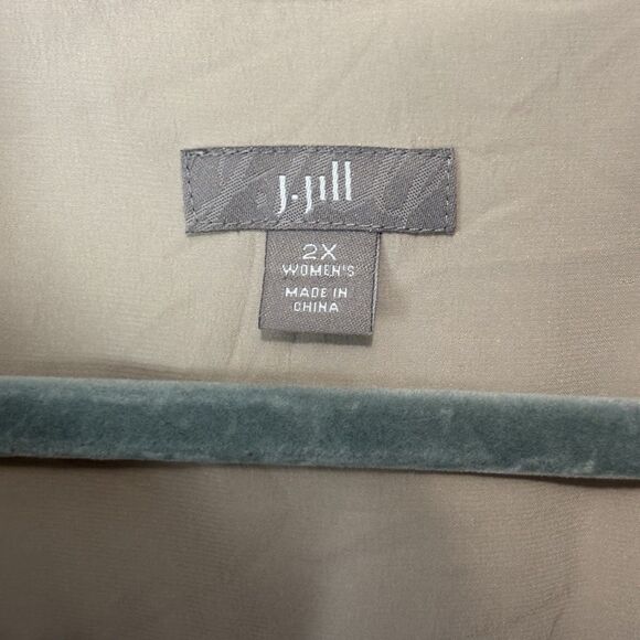 J.Jill Collared Long Sleeve Silk Henley Button Up Tunic Blouse Shirt 2X Flaw - Picture 4 of 8